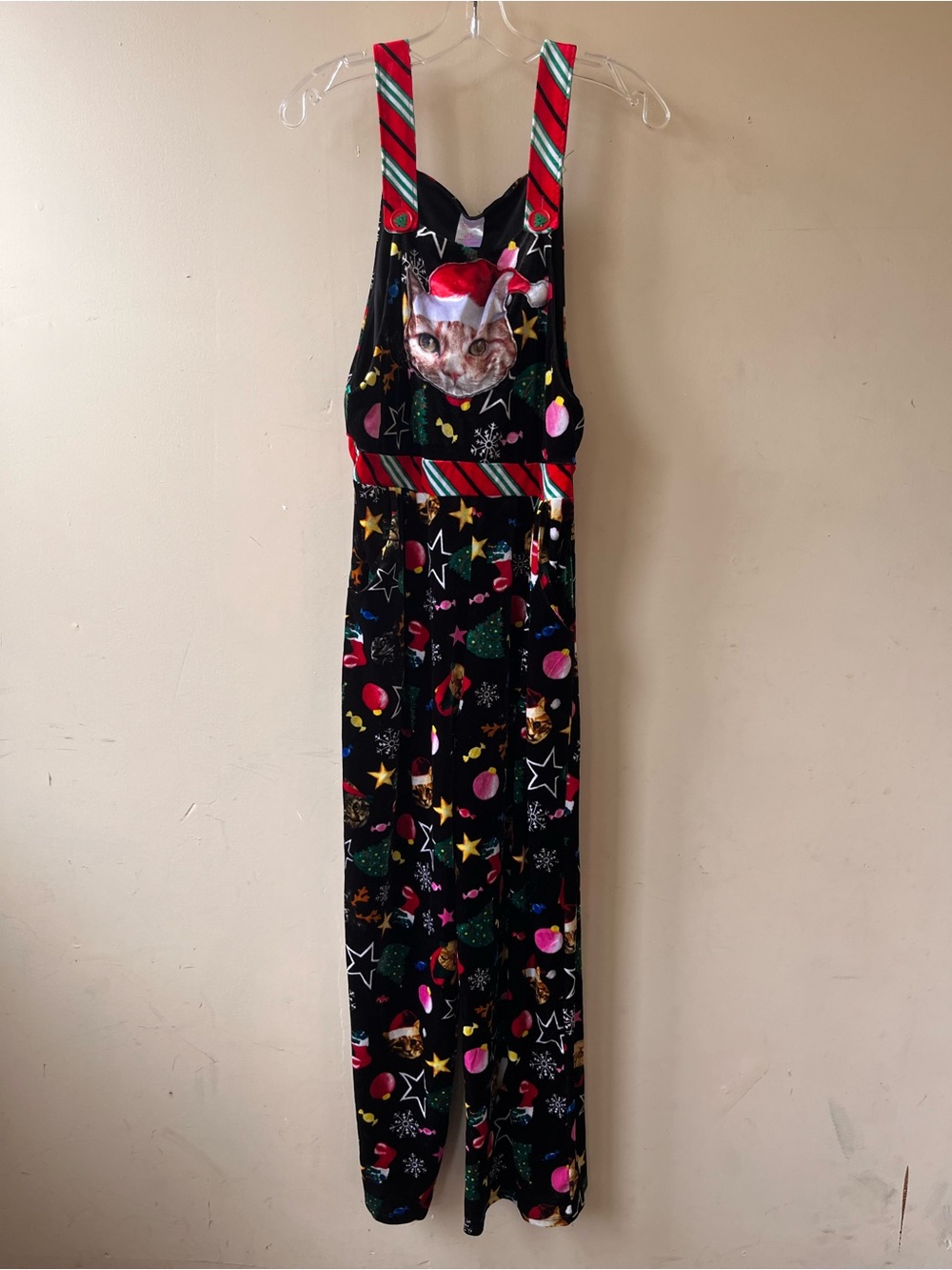 No Boundaries Christmas Cat Jumpsuit Size Large (11-13)